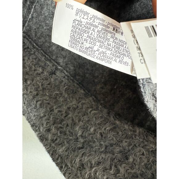 Zara Boucle Coat Gray Women’s Medium Oversized Peacoat Textured - Picture 6 of 13